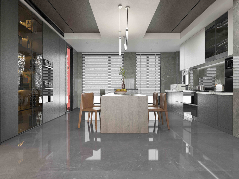 Carreaux de porcelaine à motifs en marbre de 750x1500 mm, élégants et brillants, pour les sols de salle de bain moderne